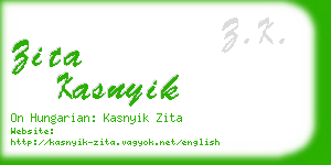 zita kasnyik business card